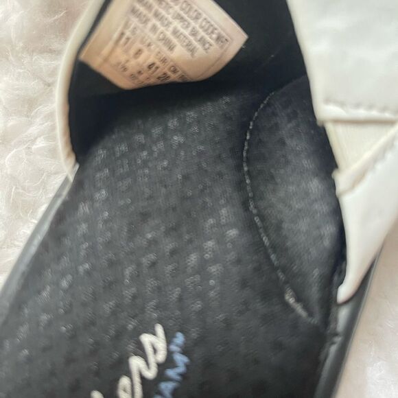 Skechers Rumbler white  wedge slip on straps sandals silver studs accent SZ11 - Picture 10 of 12